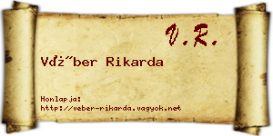 Véber Rikarda névjegykártya
