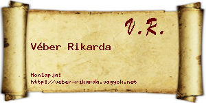 Véber Rikarda névjegykártya